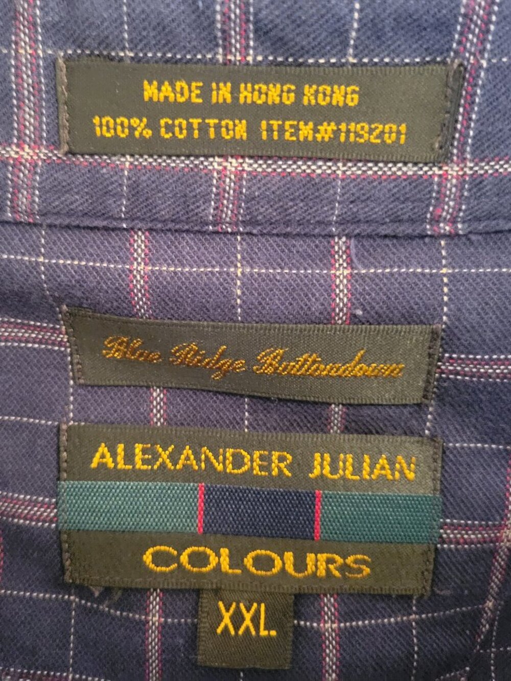 Alexander Julian Colours Men’s L/S Blue Ridge Buttondown Shirt XXL